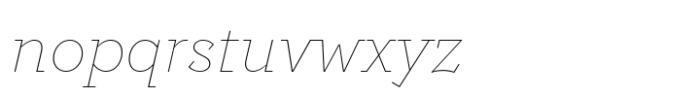 Postulat Thin Italic Font LOWERCASE