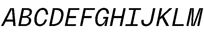 PolySans SlimMonoItalic Instance Font UPPERCASE
