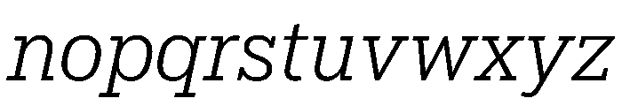Popular Light Italic Font LOWERCASE