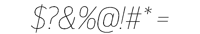 Popular Thin Italic Font OTHER CHARS