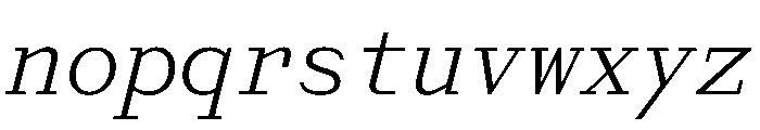 Post TRIAL MonoLightItalic Instance Font LOWERCASE