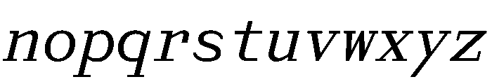 Post TRIAL MonoRegularItalic Instance Font LOWERCASE