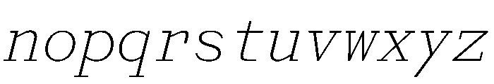 Post TRIAL MonoThinItalic Instance Font LOWERCASE