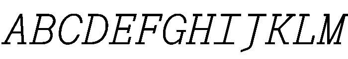 Post TRIAL TWMonoLightItalic Instance Font UPPERCASE