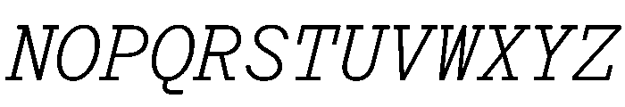 Post TRIAL TWMonoLightItalic Instance Font UPPERCASE