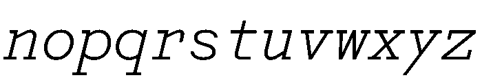 Post TRIAL TWMonoLightItalic Instance Font LOWERCASE