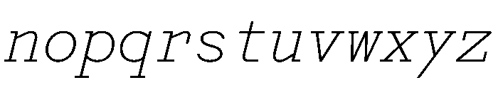 Post TRIAL TWMonoThinItalic Instance Font LOWERCASE