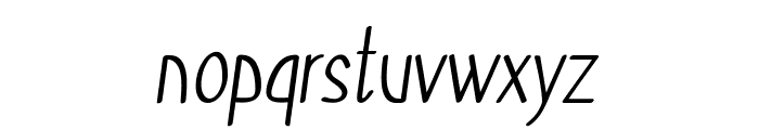Poric-CondensedItalic Font LOWERCASE