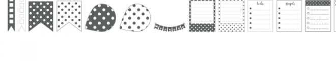 polka dot planner components dingbats Font UPPERCASE
