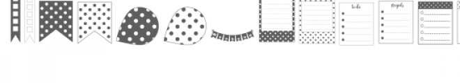 polka dot planner components dingbats Font LOWERCASE