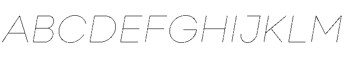 Point Hairline Italic Font UPPERCASE