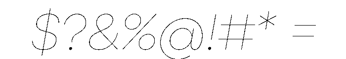 Point Soft Hairline Italic Font OTHER CHARS
