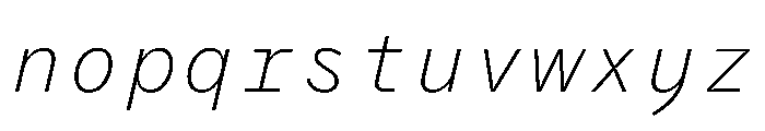 PPAir ExtraLightMonoItalic Instance 0a3013ce Font LOWERCASE