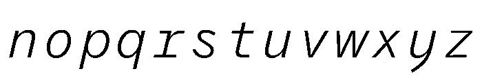 PPAir LightItalic Instance F07eb11e Font LOWERCASE