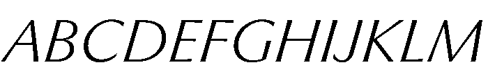 PPMuseum UltralightItalic Font UPPERCASE