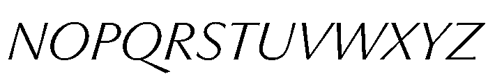 PPMuseum UltralightItalic Font UPPERCASE