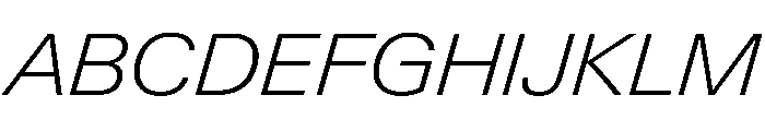 PPNeueGstaadWide WideExtralightItalic Instance Font UPPERCASE
