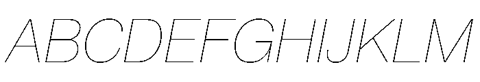 PPNeueMontreal HairlineItalic Instance Font UPPERCASE