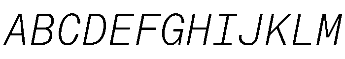 PPNeueMontrealMono LightItalic Instance Font UPPERCASE