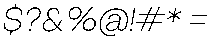 PPObjectSans ThinSlanted Instance Font OTHER CHARS
