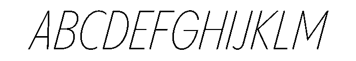PPPangramSansCondensed ExtralightItalic Instance Font UPPERCASE