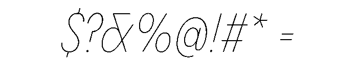 PPPangramSansRoundedCondensed ThinItalic Instance Font OTHER CHARS