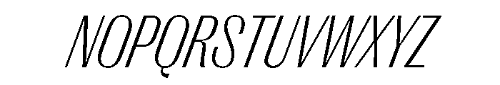 PPRightGothic NarrowFineItalic Instance Font UPPERCASE