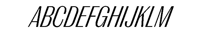 PPRightGothic NarrowLightItalic Instance Font UPPERCASE