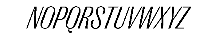 PPRightGothic NarrowLightItalic Instance Font UPPERCASE
