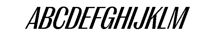 PPRightGothic NarrowMediumItalic Instance Font UPPERCASE