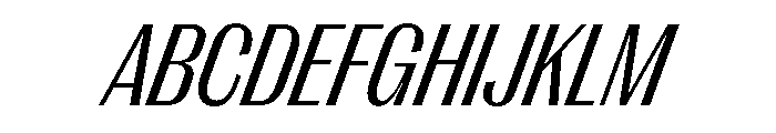 PPRightGothic NarrowRegularItalic Instance Font UPPERCASE