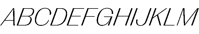 PPRightGothic WideFineItalic Instance Font UPPERCASE