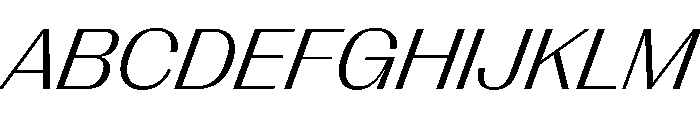 PPRightGothic WideLightItalic Instance Font UPPERCASE