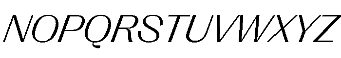 PPRightGothic WideLightItalic Instance Font UPPERCASE