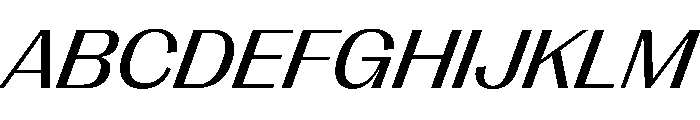 PPRightGothic WideRegularItalic Instance Font UPPERCASE
