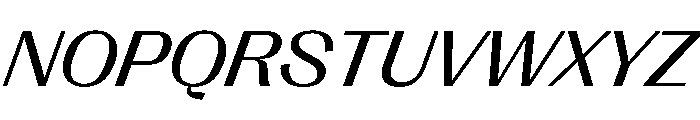 PPRightGothic WideRegularItalic Instance Font UPPERCASE