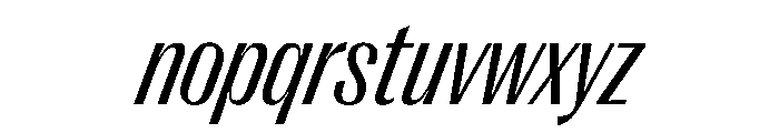PPRightGothicNarrow RegularItalic Instance Font LOWERCASE