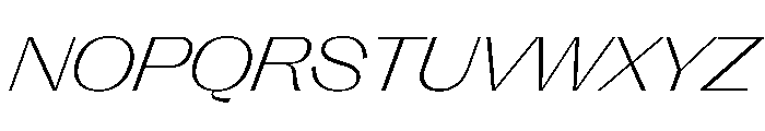 PPRightGothicSpatial FineItalic Instance Font UPPERCASE