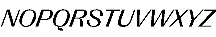 PPRightGothicWide RegularItalic Instance Font UPPERCASE