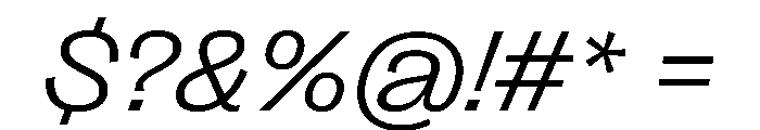 PPRightGrotesk WideLightItalic Instance Font OTHER CHARS