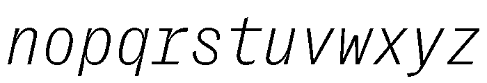 PPRightGroteskMono FineItalic Instance Font LOWERCASE
