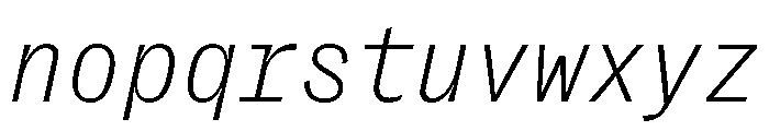PPRightGroteskMono FineItalic Font LOWERCASE