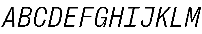 PPRightGroteskMono LightItalic Instance Font UPPERCASE