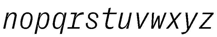 PPRightGroteskMono LightItalic Instance Font LOWERCASE