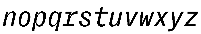 PPRightGroteskMono RegularItalic Instance Font LOWERCASE