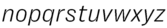 PPRightGroteskTextCasual LightItalic Instance Font LOWERCASE