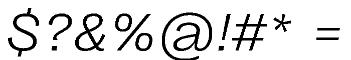 PPRightGroteskTextWide LightItalic Instance Font OTHER CHARS