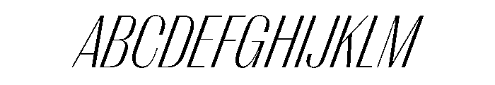 PPRightSans NarrowFineItalic Instance Font UPPERCASE