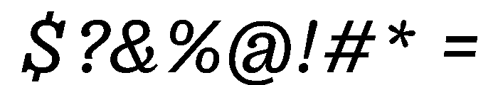 PPRightSlabItalic Regular Instance Font OTHER CHARS