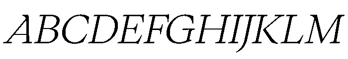 PPWriter UltraLightItalic Instance Font UPPERCASE